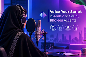 voice your script in arabic or saudi, khaleeji accents