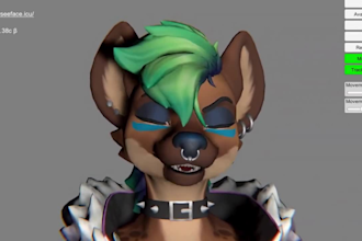 create custom vrchat furry avatar with facial tracking sfw fursona vrm 3d model