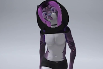 do custom furry vrchat full body tracking vrm model furry avatar anime character