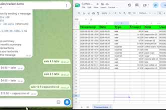 build a telegram bot connected to google sheets