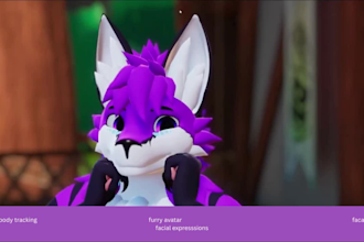 custom furry vrchat avatar facial tracking 3d fursona vr character anime model