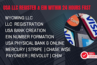 register a wyoming llc, US llc, and obtain ein with registered agent