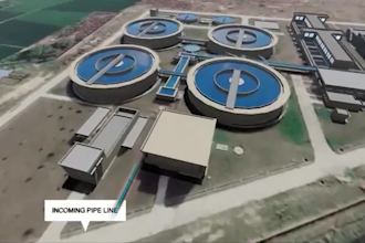 create 3d water treatment plant and wastewater process animation