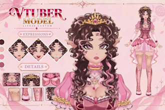 design and rigging high quality live 2d vtuber model