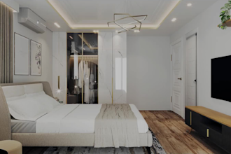 design a modern full apartment interior with 3d rendering