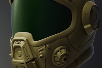 create  3d sci fi helmet for cosplay 3d printing stl cad glb