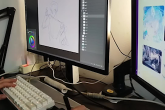 draw dynamic anime illustration foreshortening pose oc fanart wutheringwaves