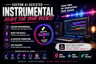 produce a custom instrumental ready for your vocals