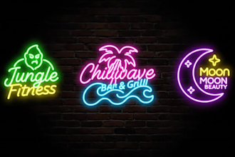 design custom neon signs and led light designs in 5 hours