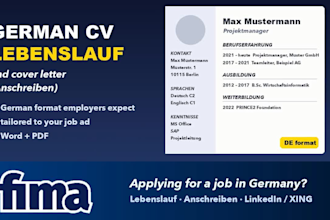 write your german CV lebenslauf and cover letter anschreiben