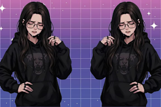 design custom pngtuber model png tuber in anime style for live twitch streaming