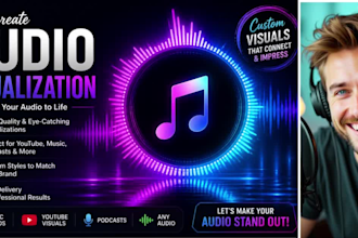 create stunning audio visualizer, music visualizer or audio spectrum video