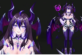 design vtuber model rig live2d model 2d vtuber rigging anime style, vtube studio