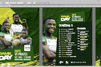 design professional sports posters and match graphics