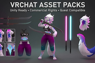 create vrchat avatar assets 3d game asset pack for unity vrc and metaverse