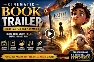 create cinematic book trailer for christian book trailer 3d kids book trailer