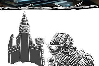 draw detailed woodcut, linocut, medieval style illustration
