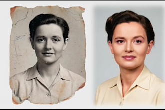 restore old damaged photos and colorize black and white pictures professionally