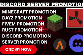 promote minecraft, dayz, wardogs, rust, fivem, gaming, discord server promotion