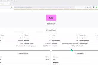 create an interactive periodic table webpage