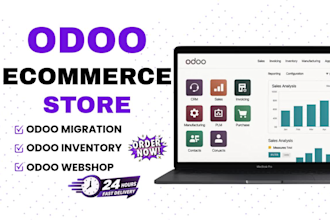 do odoo migration, odoo ecommerce store, odoo inventory and accounting running