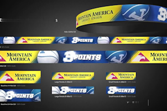 create 3d led ribbon board, stadium, digital billboard and scoreboard animations