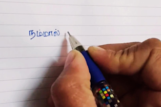 handwrite notes and letters in english and tamil