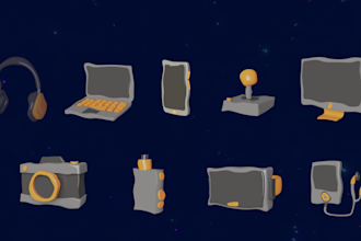 create unique 3d illustrations and icons for web and app