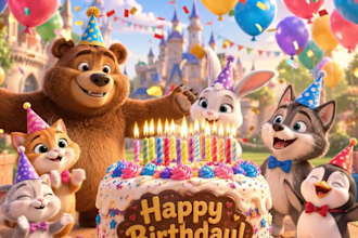 create aesthetic ai birthday greeting video with music