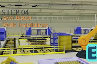 create 3d amr, robotics industrial automation and factory animation