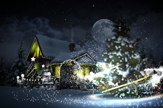 create happy christmas greetings intro video
