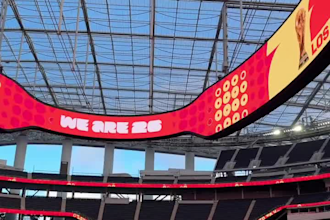 create arena stadium led animation, basketball billboard ads sport graphics