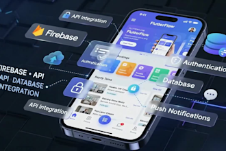 build a professional flutterflow mobile app with modern UI and backend