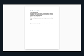 write terms and conditions and a privacy policy in 24 hours