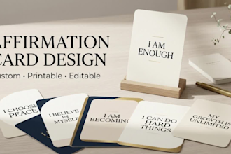 design custom affirmation cards, printable motivational cards design