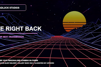 personalize synthwave starting soon brb and ending stream screens