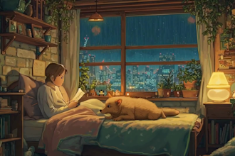 lofi loop animated video, youtube lofi loop animation video, animated lofi gif