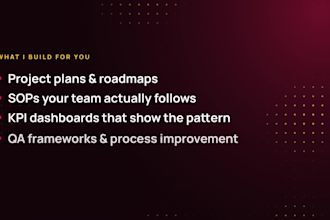 be your operations expert for projects, processes, sops and dashboards