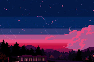 design retro pixel art game background for your games and streams