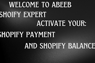 activate shopify payment and balance into your shopify store