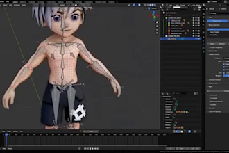 rig 3d low poly protagonist,boss monster,npc,ik,fk rig,facial rig,weight paint