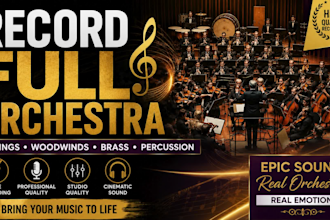 record live full orchestra for you strings, woodwinds, brass and percussion