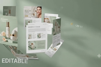 create skincare business proposal company profile and catalog canva template