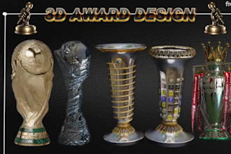 design 3d trophy 3d award, medals, football sport trophy, 3d award cup animation