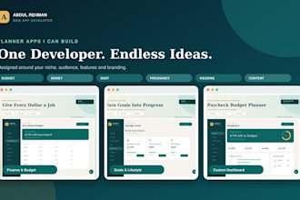 develop a custom budget, money or planner web app