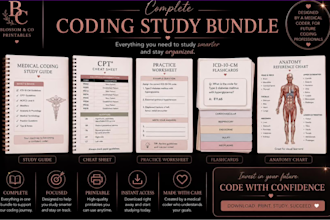 aesthetic medical coding study guides and him printables