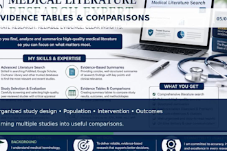 conduct medical iterature research and write a clear evidence based summary