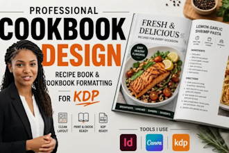 design cookbook, recipe book, cookbook formatting for KDP