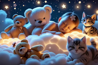 produce original lullaby videos with baby sleep, kids music for your channel