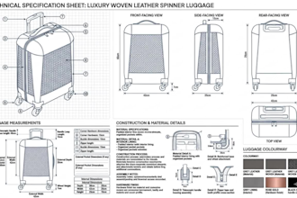 create leather goods tech packs for bags, wallets belts and jacket design
